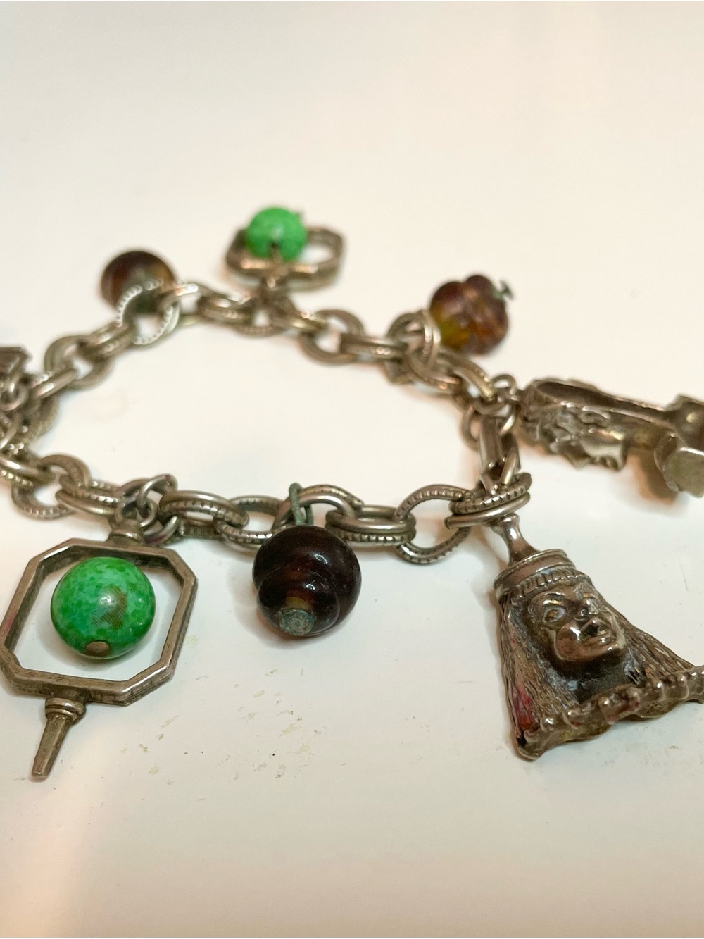 VTG mid-century Italian Etruscan Revival Charm Bracelet